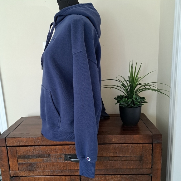 Champion Hoodie Women's Small Vlue Pull Over Sweatshirt Cozy Soft Hooded - Picture 5 of 10